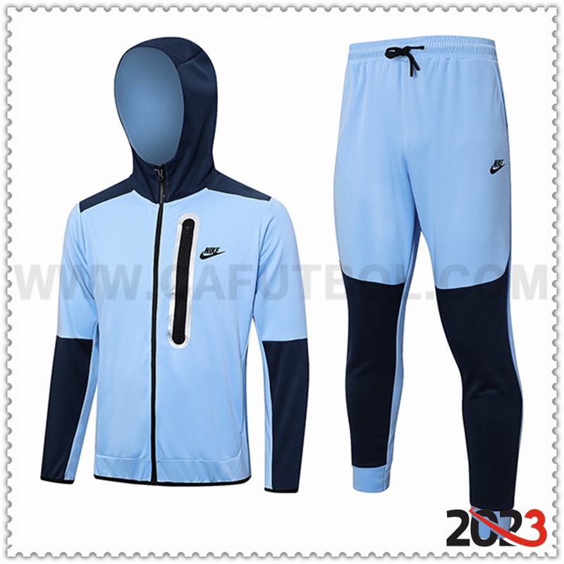 Rompevientos Con Capucha Chandal Nike Azul Claro 2023 2024 -02