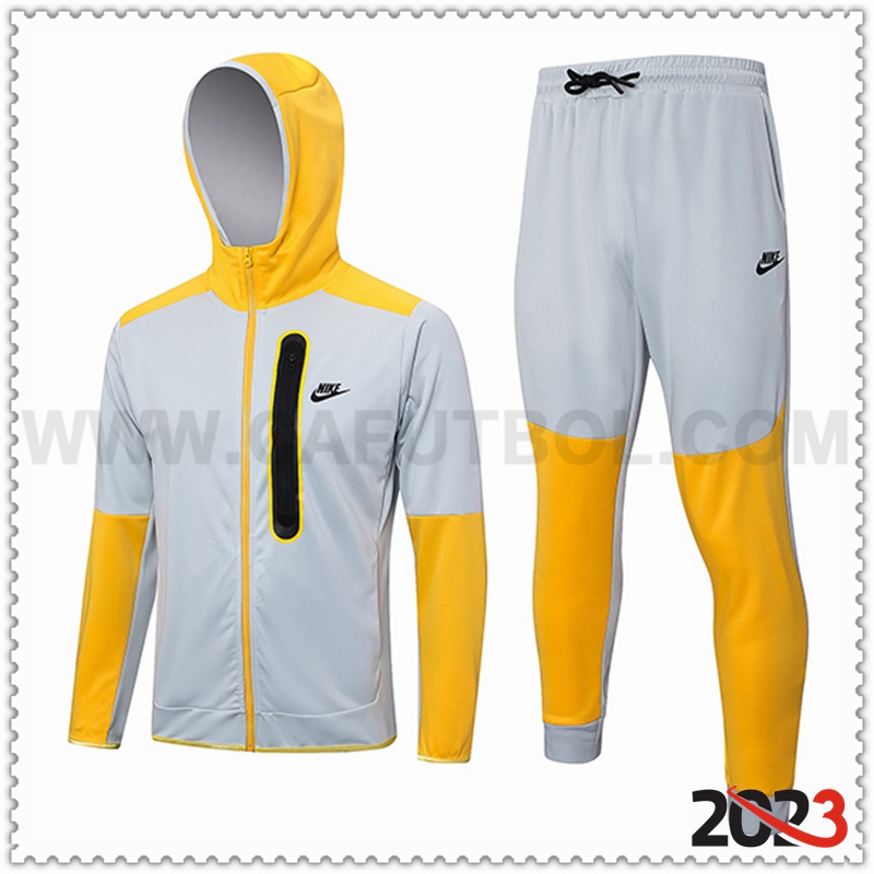 Rompevientos Con Capucha Chandal Nike Gris Claro 2023 2024