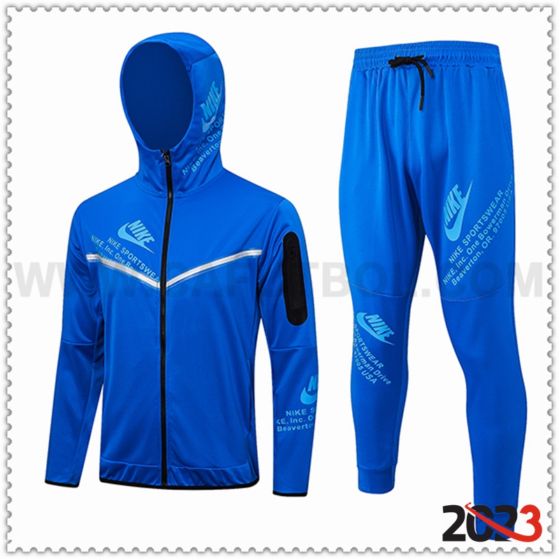 Rompevientos Con Capucha Chandal Nike Azul 2023 2024