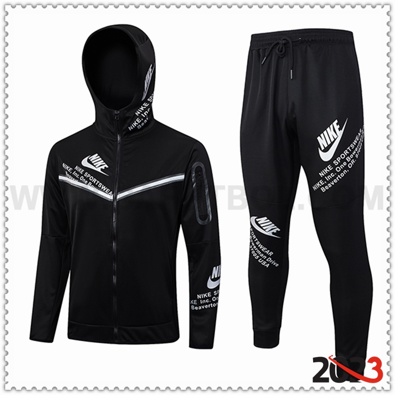 Rompevientos Con Capucha Chandal Nike Negro 2023 2024 -02