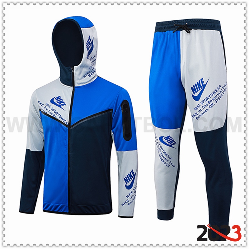 Rompevientos Con Capucha Chandal Nike Azul 2023 2024 -02