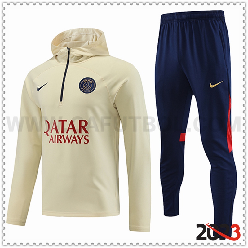 Chaqueta Con Capucha Chandal PSG Blanco 2023 2024