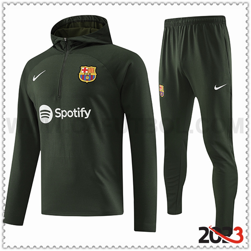 Chaqueta Con Capucha Chandal FC Barcelona Verde 2023 2024