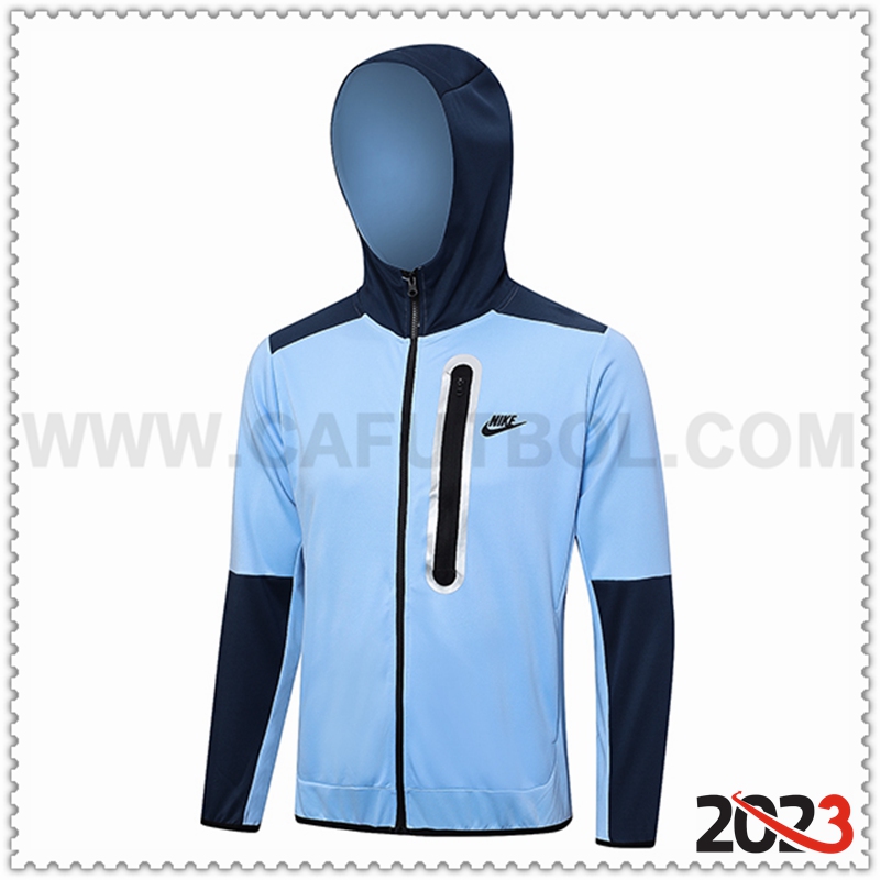 Chaqueta Con Capucha Nike Azul Claro 2023 2024 -02