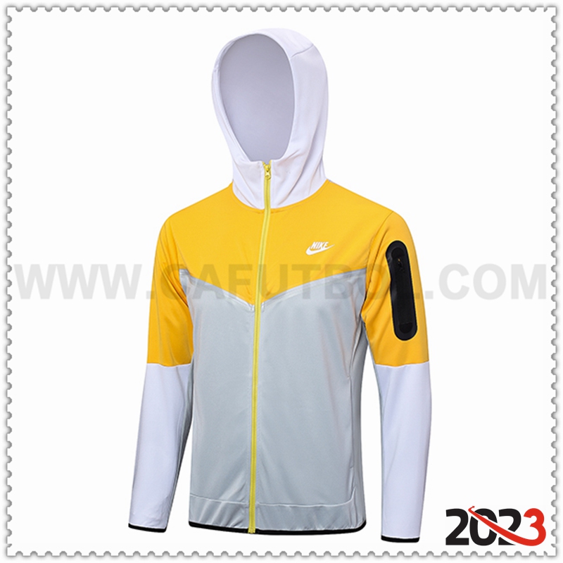 Chaqueta Con Capucha Nike Gris/Amarillo 2023 2024