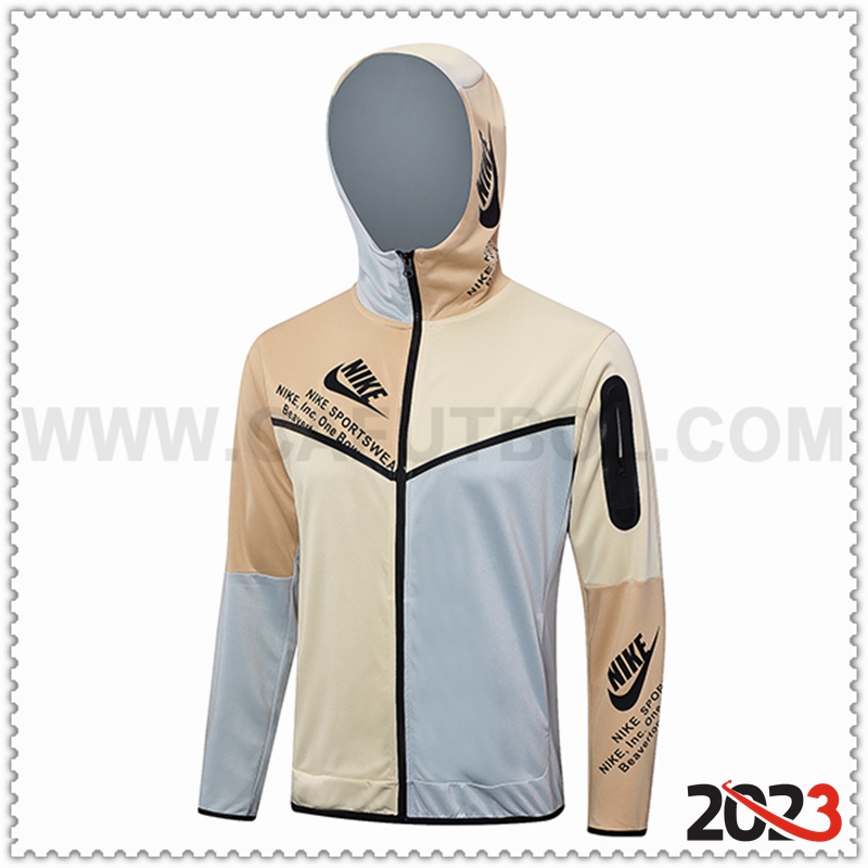 Chaqueta Con Capucha Nike Amarillo/Gris 2023 2024