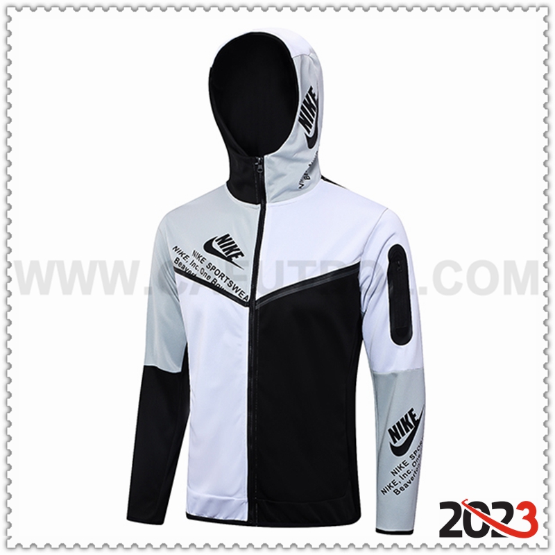 Chaqueta Con Capucha Nike Negro/Blanco 2023 2024