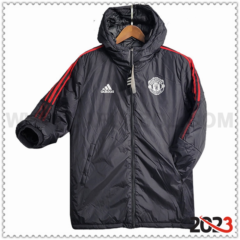 Chaqueta Con Capucha Manchester United Negro 2023 2024