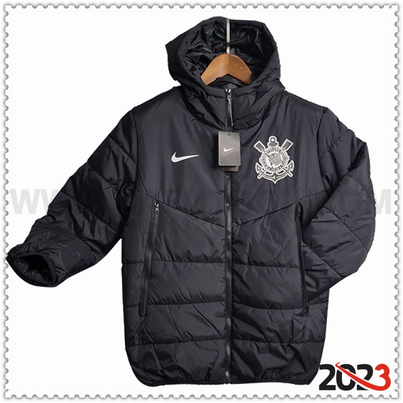 Chaqueta Con Capucha Corinthians Negro 2023 2024