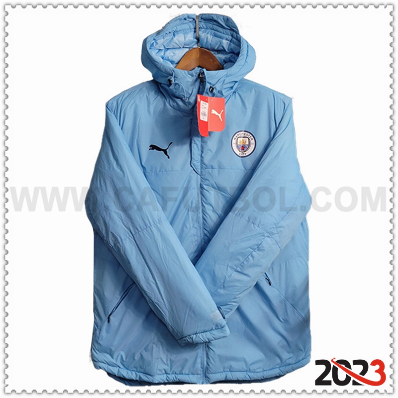 Chaqueta Con Capucha Manchester City Azul Claro 2023 2024