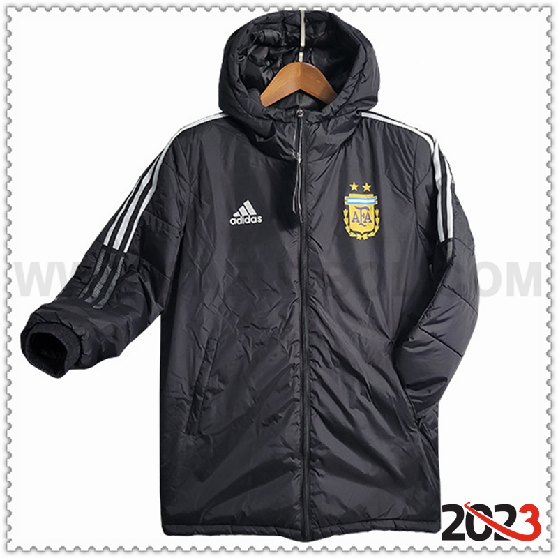 Chaqueta Con Capucha Argentina Negro 2023 2024