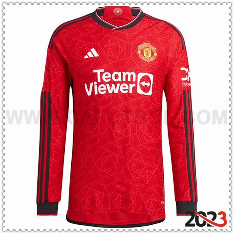 Primera Camiseta Futbol Manchester United Mangas largas 2023 2024