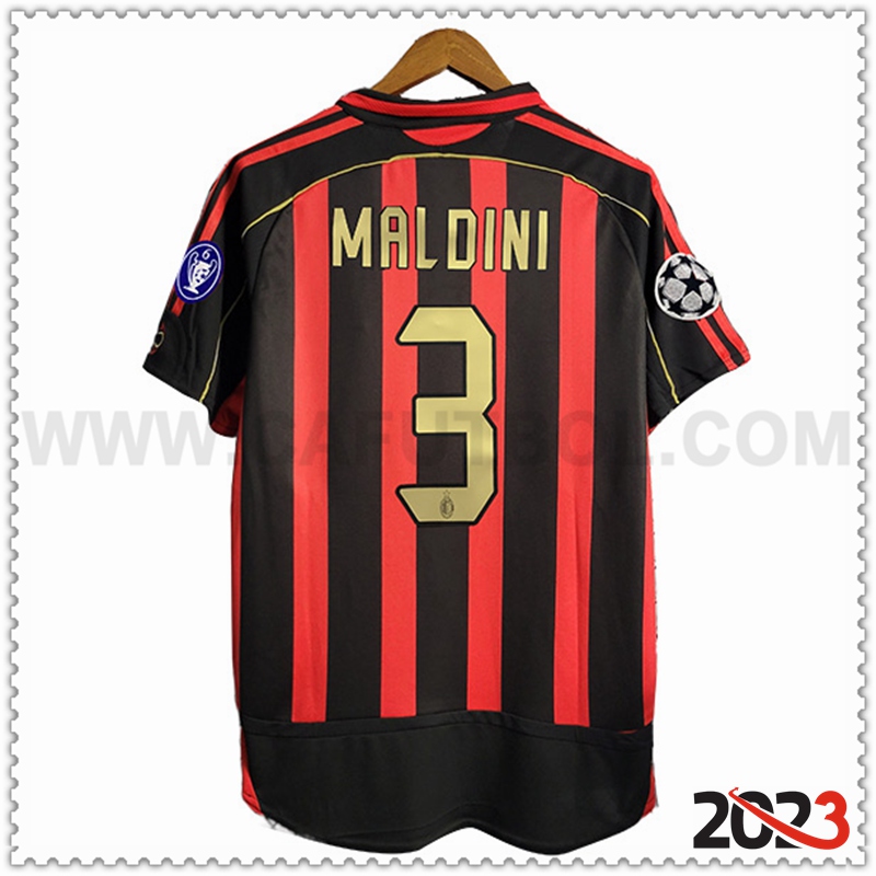 Primera Camiseta Retro AC Milan Manga larga 2006/2007
