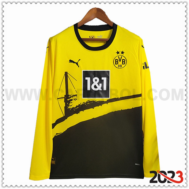 Primera Camiseta Futbol Dortmund BVB Manga larga 2023 2024