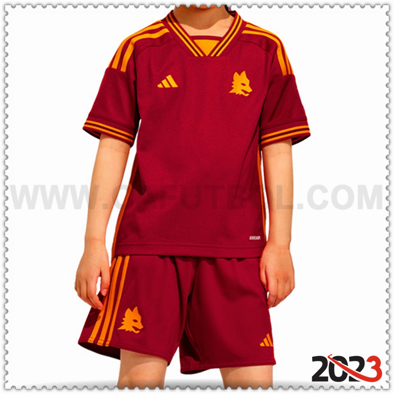 Primera Nuevo Equipacion del AS Roma Ninos 2023 2024