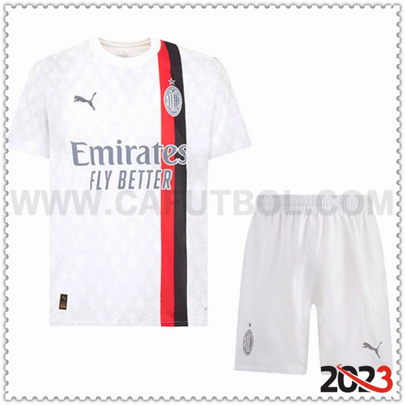 Segunda Equipacion del AC Milan + Pantalones Cortos 2023 2024