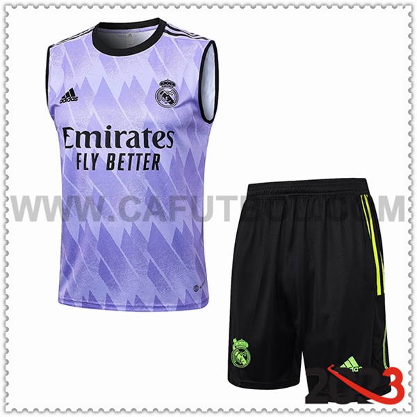 Camiseta Entrenamiento sin mangas + Cortos Real Madrid Violeta 2023 2024 -03