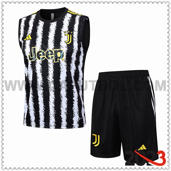 Camiseta Entrenamiento sin mangas + Cortos Juventus Negro/Blanco 2023 2024 -03