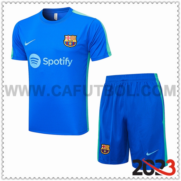 Camiseta Entrenamiento + Cortos FC Barcellona Azul 2023 2024 -02