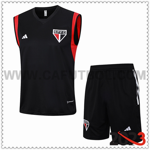 Camiseta Entrenamiento sin mangas + Cortos Sao Paulo FC Negro 2023 2024 -02