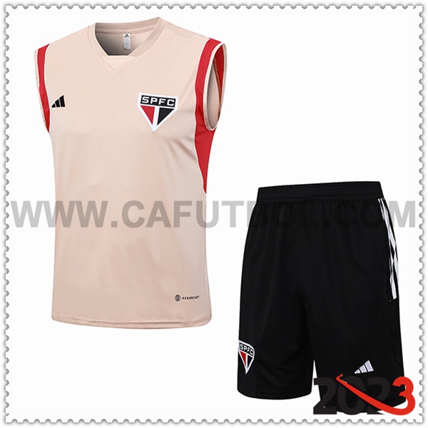 Camiseta Entrenamiento sin mangas + Cortos Sao Paulo FC Amarillo 2023 2024