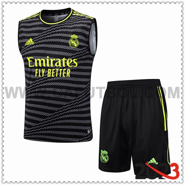 Camiseta Entrenamiento sin mangas + Cortos Real Madrid Negro 2023 2024