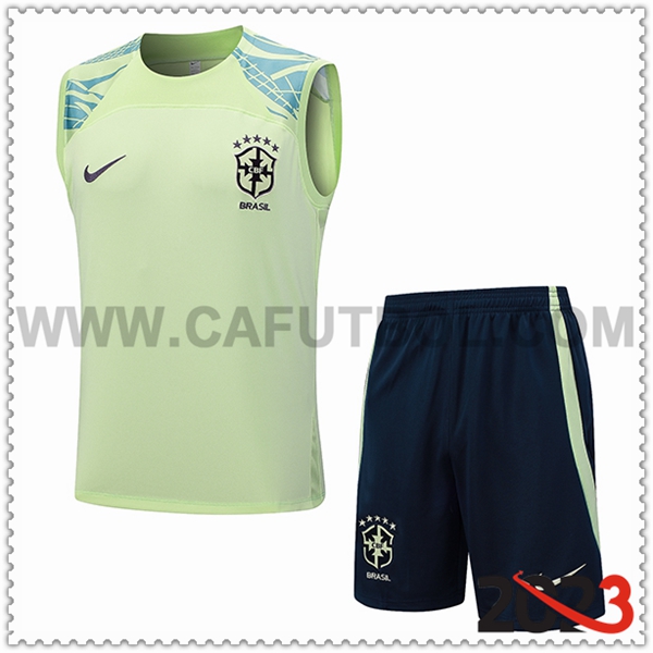 Camiseta Entrenamiento sin mangas + Cortos Brasil Verde 2023 2024