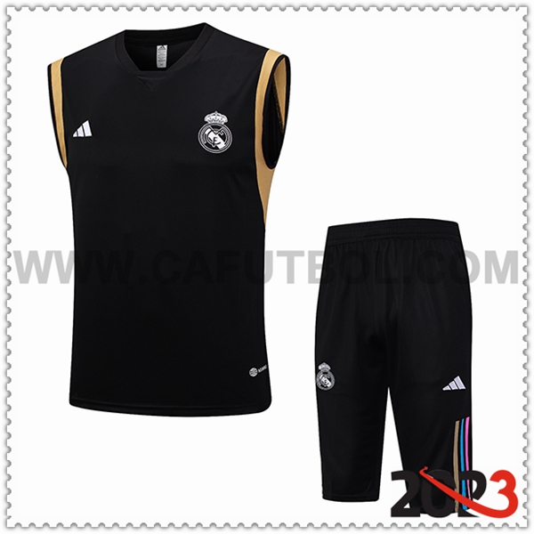 Camiseta Entrenamiento sin mangas + Cortos Real Madrid Negro 2023 2024 -02