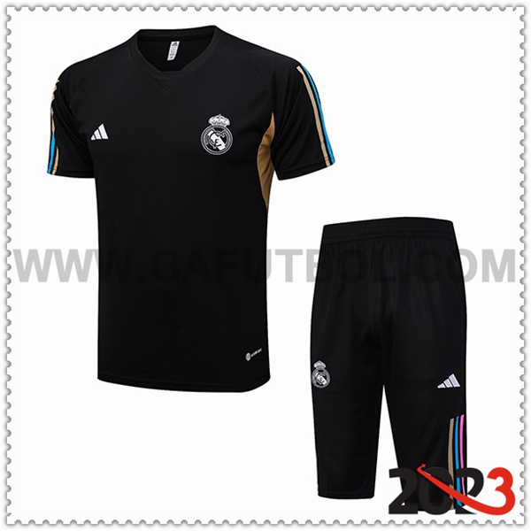 Camiseta Entrenamiento + Cortos Real Madrid Negro 2023 2024 -03