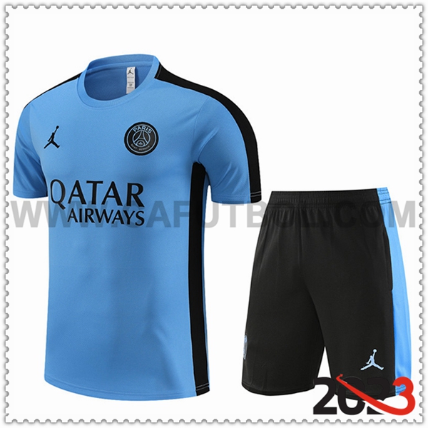 Camiseta Entrenamiento + Cortos Jordan PSG Azul Claro 2023 2024