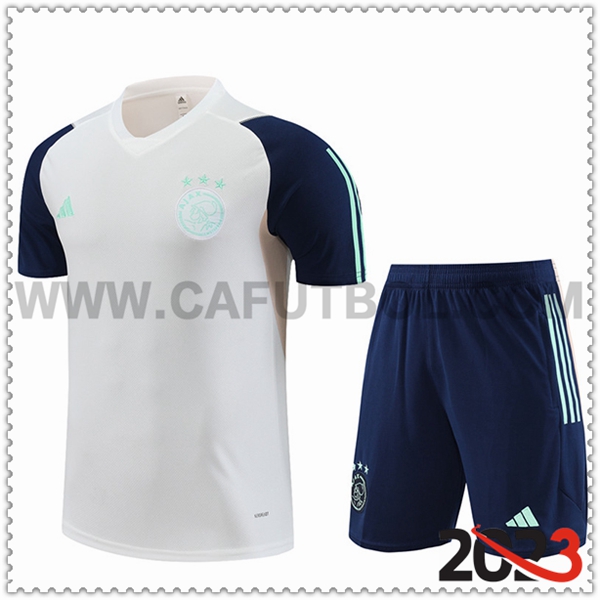 Camiseta Entrenamiento + Cortos Ajax Blanco 2023 2024 -02