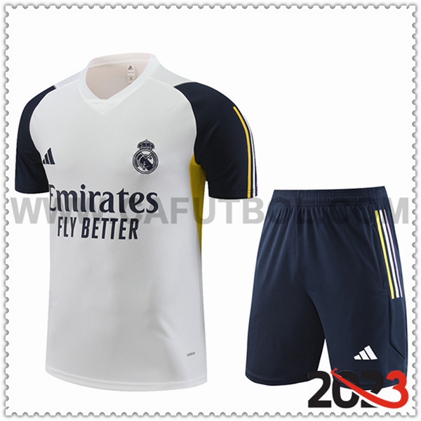 Camiseta Entrenamiento + Cortos Real Madrid Blanco 2023 2024 -07