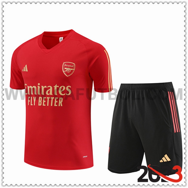 Camiseta Entrenamiento + Cortos Arsenal Rojo 2023 2024 -03