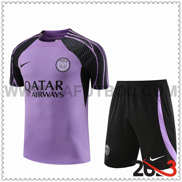 Camiseta Entrenamiento + Cortos PSG Violeta 2023 2024