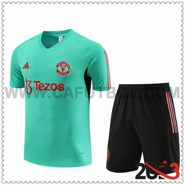 Camiseta Entrenamiento + Cortos Manchester United Verde 2023 2024 -02