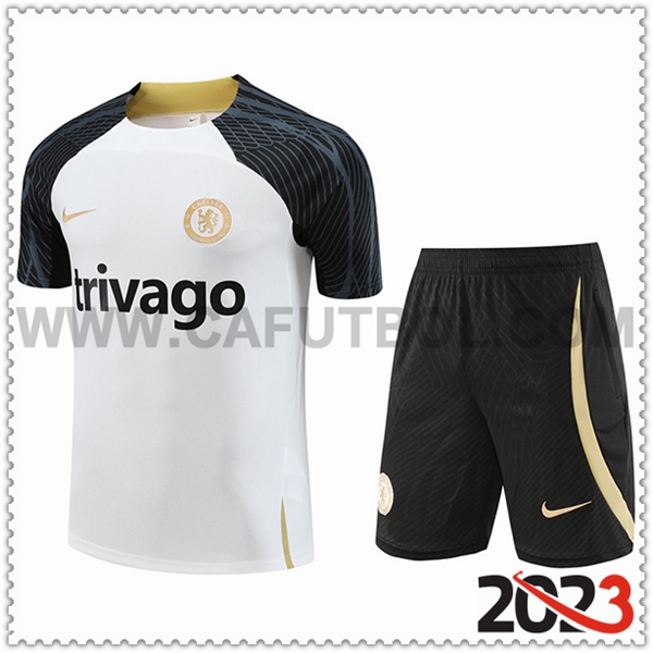 Camiseta Entrenamiento + Cortos FC Chelsea Blanco 2023 2024 -03