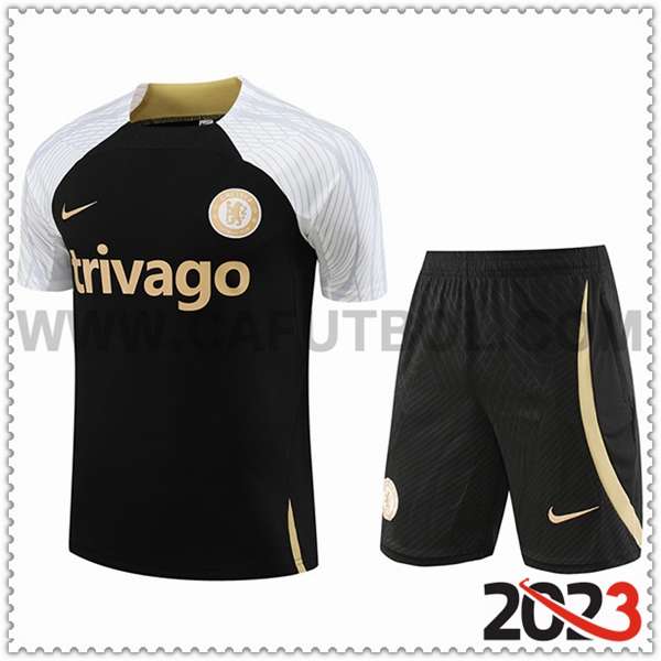 Camiseta Entrenamiento + Cortos FC Chelsea Negro 2023 2024 -02