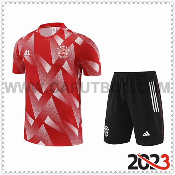 Camiseta Entrenamiento + Cortos Bayern Munich Rojo 2023 2024 -02