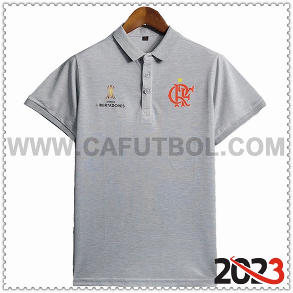 Camiseta Polo Flamengo Gris 2023 2024