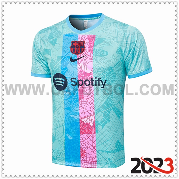 Camiseta Entrenamiento FC Barcellona Verde/Rosa 2023 2024