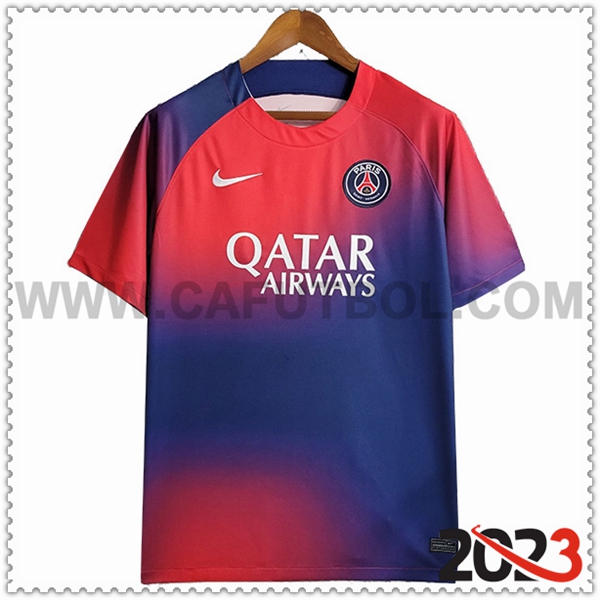 Camiseta Entrenamiento PSG Rojo/Azul 2023 2024 -02