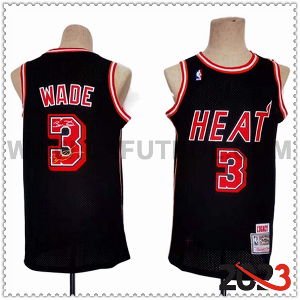 Camisetas Miami Heat (WADE #3) 2023/24 Negro -06