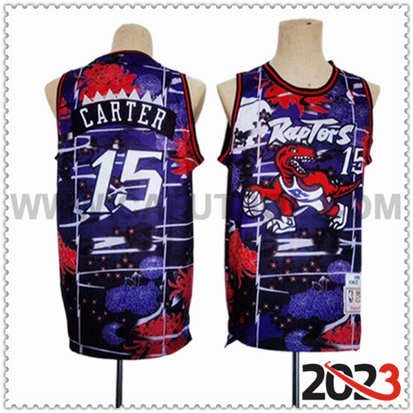 Camisetas Toronto Raptors (CARTER #15) 2023/24 Violeta/Rojo/Negro