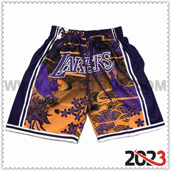 Cortos NBA Los Angeles Lakers 2023/24 Amarillo/Violeta