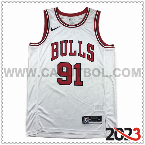 Camisetas Chicago Bulls (RODMAN #91) 2023/24 Blanco -03