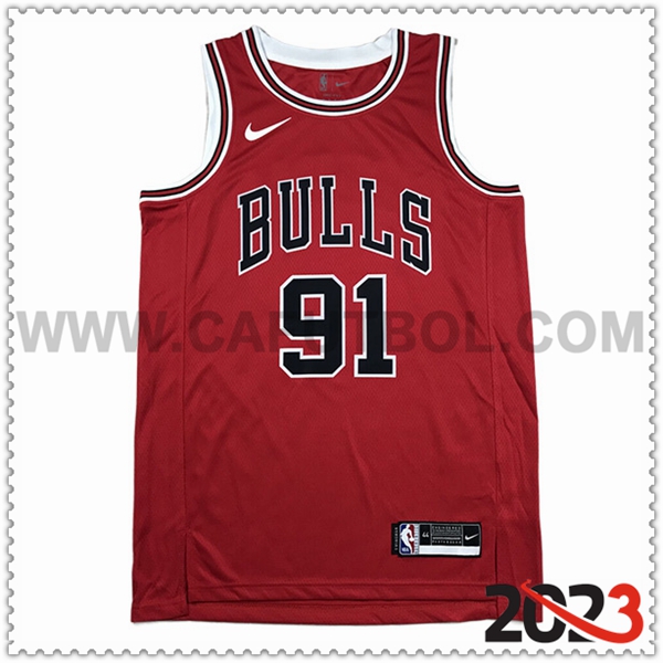 Camisetas Chicago Bulls (RODMAN #91) 2023/24 Rojo -02