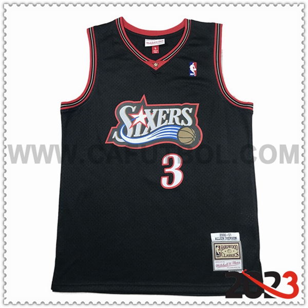 Camisetas Philadelphia 76ers (IVERSON #3) 2023/24 Negro -02