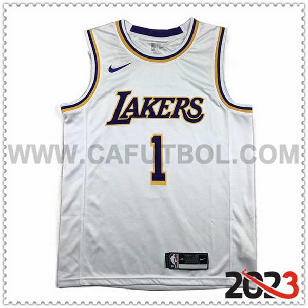 Camisetas Los Angeles Lakers (RUSSELL #1) 2023/24 Blanco -02