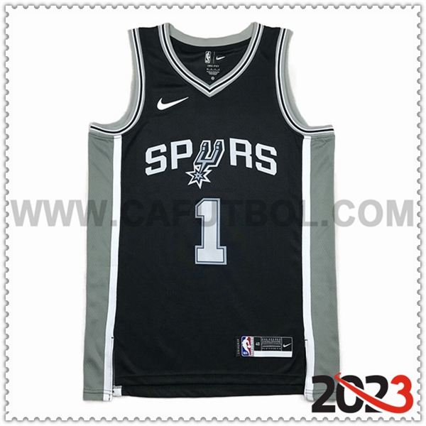 Camisetas San Antonio Spurs (WEMBANYAMA #1) 2023/24 Negro -04