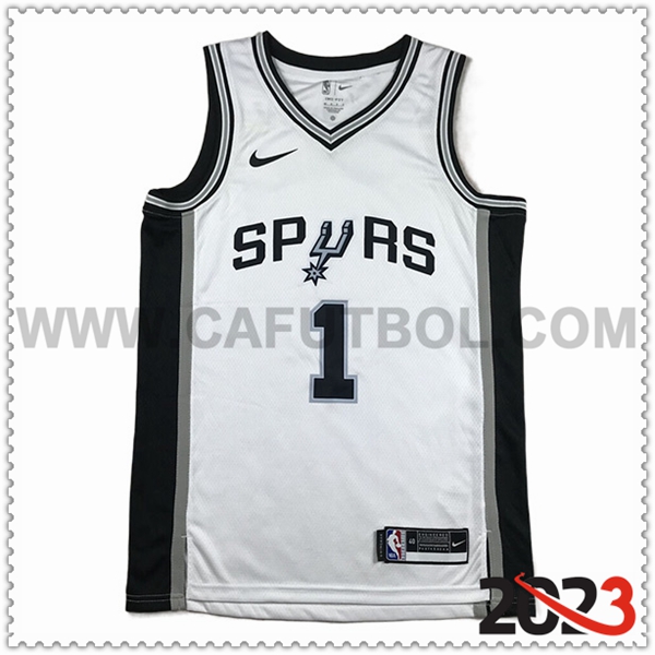 Camisetas San Antonio Spurs (WEMBANYAMA #1) 2023/24 Blanco -02